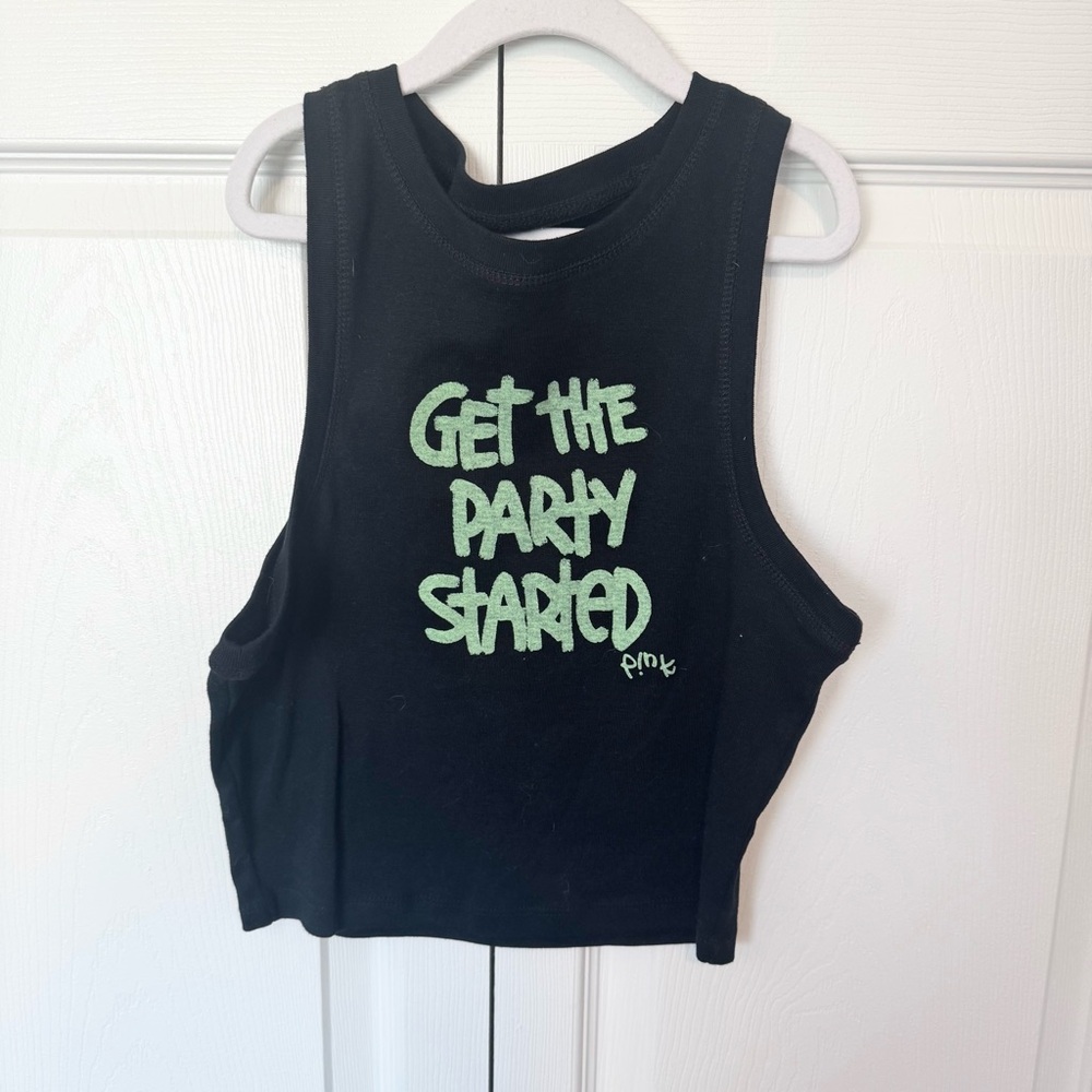 PINK x Goodie two sleeves Get the Party started tank top Medium